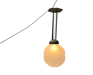 Art Deco Muller Frères Luneville Style Pendant Light, 1930s
